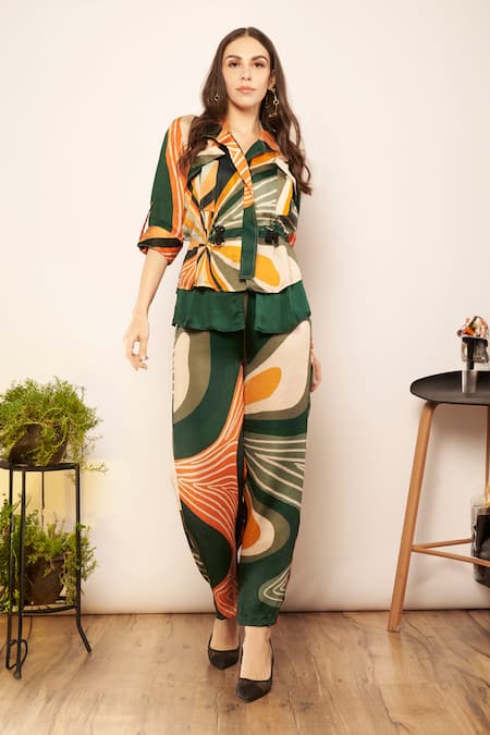 Babita Malkani Printed Layered Jacket 