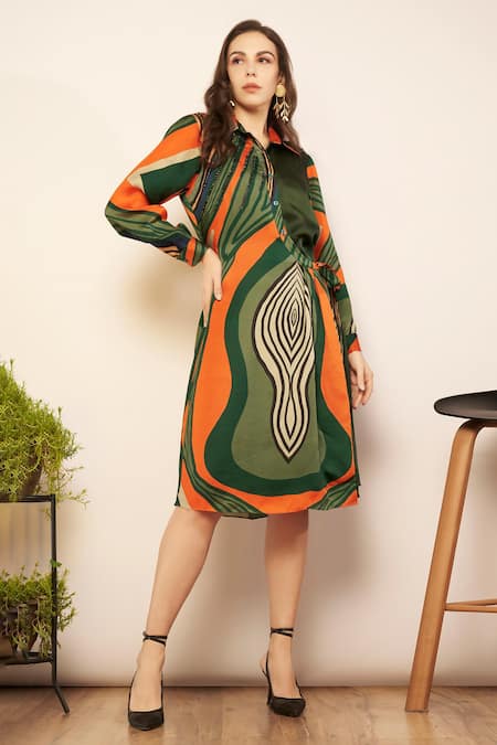 Babita Malkani Printed Shirt Dress 