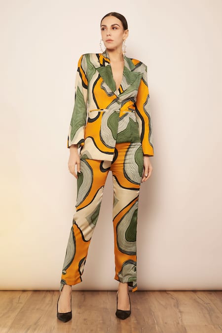 Babita Malkani Geometric Print Blazer 