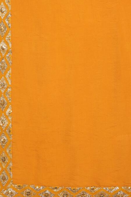 Shop_Aham-Vayam_Yellow Cotton Sequins, Embroidery Ambar Embellished Kurta Pant Set 