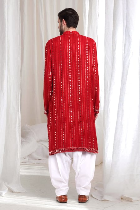Aham-Vayam Kaanchkaari Embellished Kurta With Patiyala 