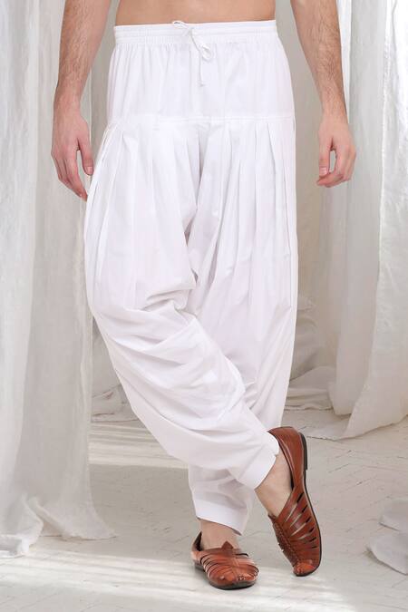 Aham-Vayam_Cream Cotton Embroidery Pushp Kurta With Patiyala _Online_at_Aza_Fashions