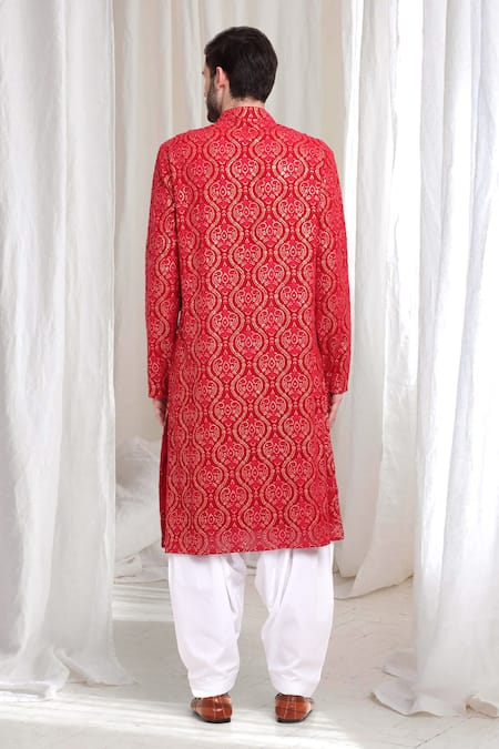 Aham-Vayam Mridul Paisley Embroidered Kurta With Patiala 