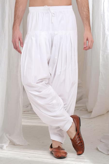 Aham-Vayam Beige Cotton Sequins, Lace Kashish Embellished Kurta Patiala Set Online at Aza Fashions Aham-Vayam_Beige Cotton Sequins, Lace Kashish Embellished Kurta Patiala Set _Online_at_Aza_Fashions