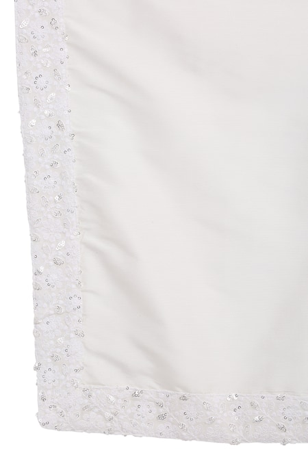 Shop_Aham-Vayam_White Cotton Sequins, Embroidery Floral Vine Kurta Patiala Set