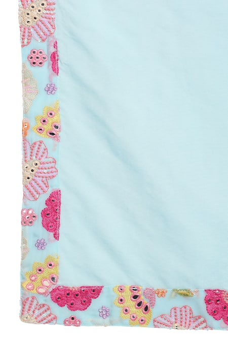 Buy_Aham-Vayam_Green Cotton Embroidery, Sequins Floral Kurta Churidar Set 