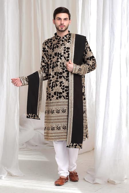 Aham-Vayam Kashish Sequin Embroidered Kurta Churidar Set 