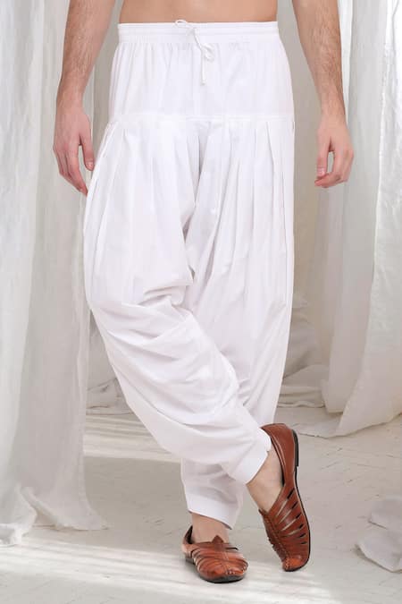 Aham-Vayam_Yellow Cotton Sequins Kashish Embroidered Kurta And Patiala Set _Online_at_Aza_Fashions