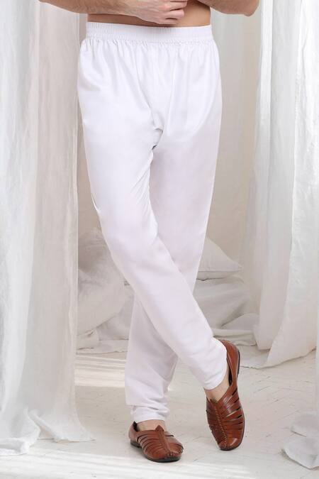 Aham-Vayam White Cotton Embroidery Pushp Kurta With Churidaar Online at Aza Fashions Aham-Vayam_White Cotton Embroidery Pushp Kurta With Churidaar_Online_at_Aza_Fashions