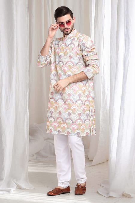 Aham-Vayam Jashn Embroidered Kurta With Churidaar 