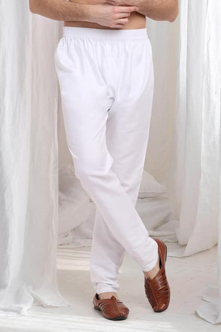 Aham-Vayam Ivory Cotton Sequins, Embroidery Jashn Kurta With Churidaar Online at Aza Fashions Aham-Vayam_Ivory Cotton Sequins, Embroidery Jashn Kurta With Churidaar _Online_at_Aza_Fashions