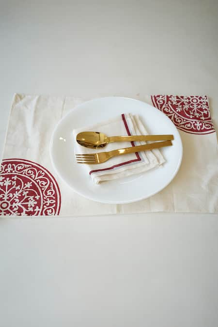 Inheritance India Rangoli Pattern Table Mat & Napkin Set 