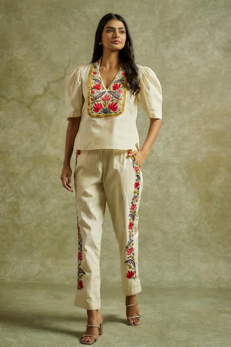 Wazir C Gul Embroidered Top With Pant 