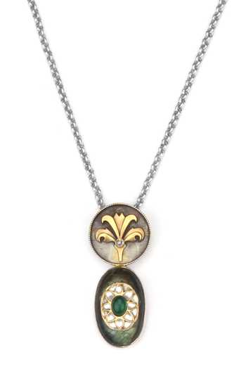 Sangeeta Boochra_Green Ameya Camel Motif Carved Pendant Necklace _Online_at_Aza_Fashions