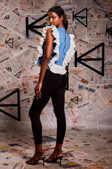 Echke Frilled Butterfly Applique Top 