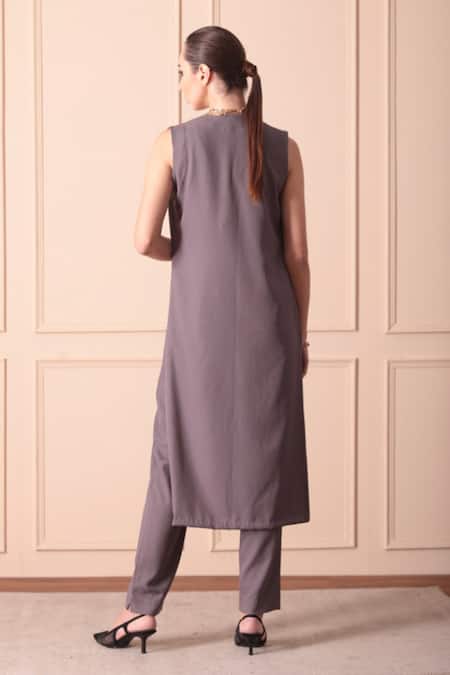 Orcr Hand Embroidered Jacket Pant Set 