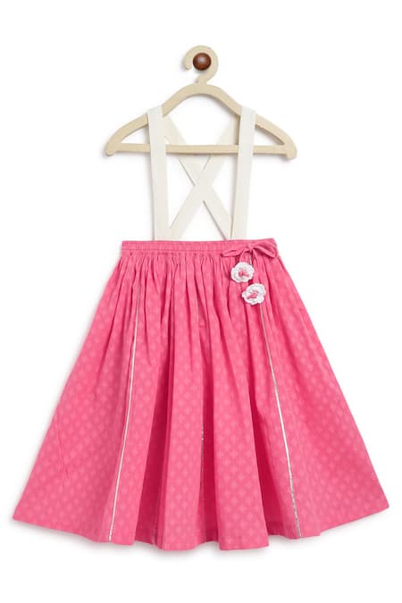 Tiber Taber Pink Chanderi Cotton, Silk Fabric Flowers Floral Embroidered Lehenga Set Online at Aza Fashions Tiber Taber_Pink Chanderi Cotton, Silk Fabric Flowers Floral Embroidered Lehenga Set _Online_at_Aza_Fashions