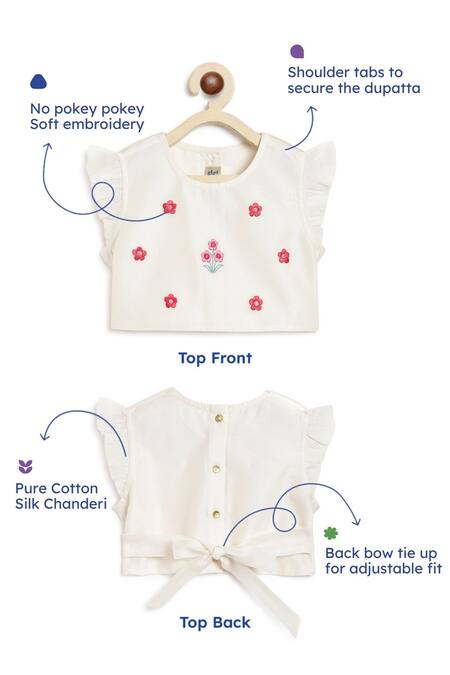 Tiber Taber Pink Chanderi Cotton, Silk Fabric Flowers Floral Embroidered Lehenga Set at Aza Fashions Tiber Taber_Pink Chanderi Cotton, Silk Fabric Flowers Floral Embroidered Lehenga Set _at_Aza_Fashions