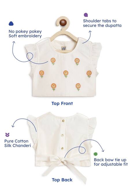 Shop Tiber Taber Yellow Chanderi Cotton, Silk Tassels, Embroidery Flower Lehenga Set Online at Aza Fashions Shop_Tiber Taber_Yellow Chanderi Cotton, Silk Tassels, Embroidery Flower Lehenga Set _Online_at_Aza_Fashions