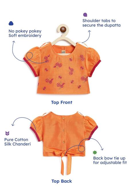 Shop Tiber Taber Pink Cotton, Silk Tassels, Embroidery Floral Blossom Lehenga Set Online at Aza Fashions Shop_Tiber Taber_Pink Cotton, Silk Tassels, Embroidery Floral Blossom Lehenga Set _Online_at_Aza_Fashions