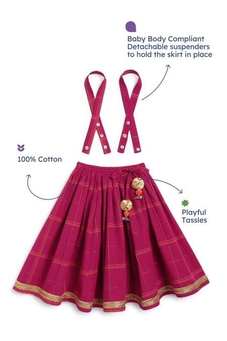 Tiber Taber Pink Cotton, Silk Tassels, Embroidery Floral Blossom Lehenga Set at Aza Fashions Tiber Taber_Pink Cotton, Silk Tassels, Embroidery Floral Blossom Lehenga Set _at_Aza_Fashions