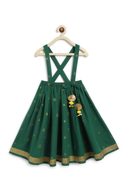 Tiber Taber Green Cotton Tassels, Embroidery Floral Check Lehenga Set Online at Aza Fashions Tiber Taber_Green Cotton Tassels, Embroidery Floral Check Lehenga Set _Online_at_Aza_Fashions