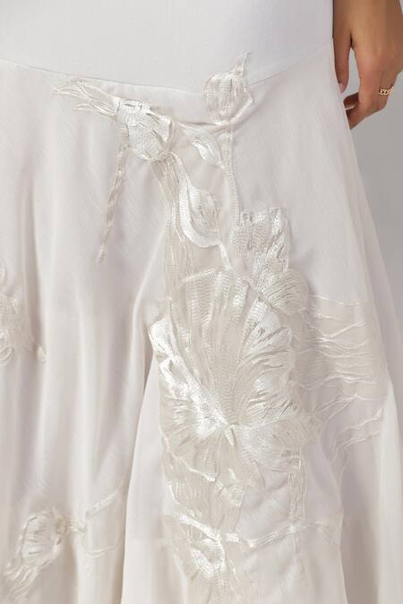 Buy_Rina Dhaka_Purple Organza, Crepe Applique, Embroidery Round Floral Work Skirt With Top _Online_at_Aza_Fashions