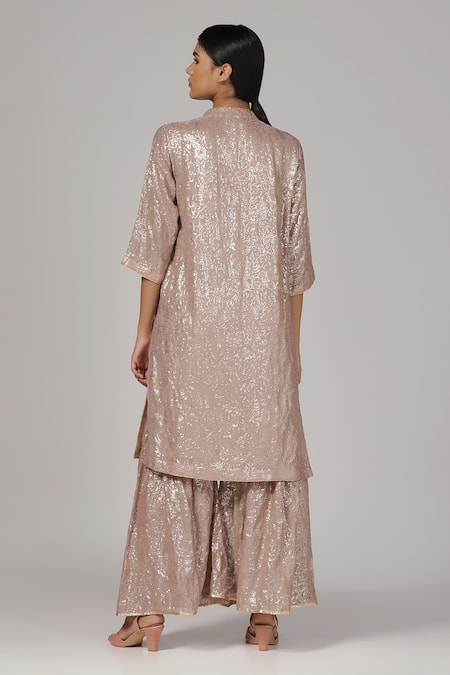Rina Dhaka Sequin Embroidered Kurta With Sharara 