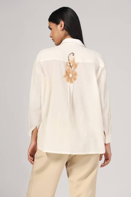 Rina Dhaka Floral Embroidered Shirt 