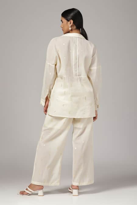 Rina Dhaka Woven Patterned Top With Pant 