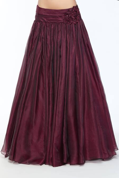 Buy Tarun Tahiliani Wine Velvet, Satin, Organza Embroidery, Applique Crystal Corset And Skirt Set Online at Aza Fashions Buy_Tarun Tahiliani_Wine Velvet, Satin, Organza Embroidery, Applique Crystal Corset And Skirt Set_Online_at_Aza_Fashions