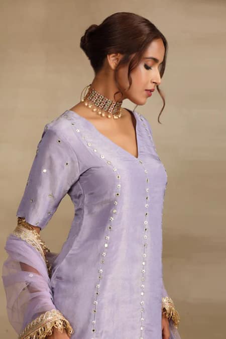 Trendy Tokari Purple Georgette, Silk Sequins, Embroidery, Mirrors, Leher Woven Lehenga Set Online at Aza Fashions Trendy Tokari_Purple Georgette, Silk Sequins, Embroidery, Mirrors, Leher Woven Lehenga Set _Online_at_Aza_Fashions
