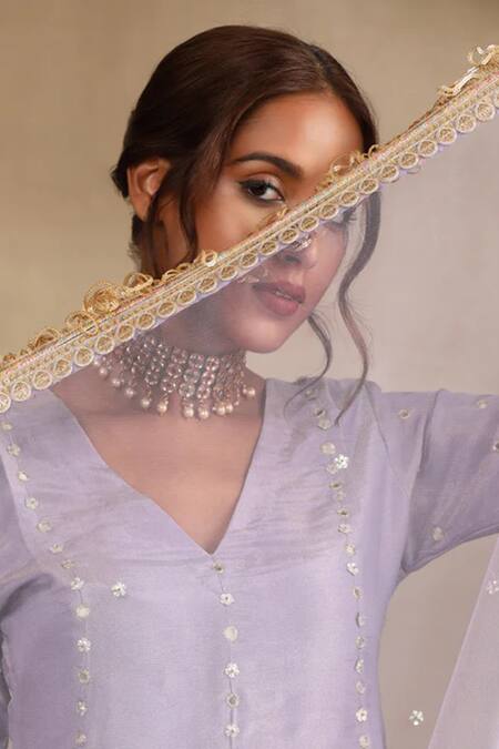 Buy Trendy Tokari Purple Georgette, Silk Sequins, Embroidery, Mirrors, Leher Woven Lehenga Set Online at Aza Fashions Buy_Trendy Tokari_Purple Georgette, Silk Sequins, Embroidery, Mirrors, Leher Woven Lehenga Set _Online_at_Aza_Fashions