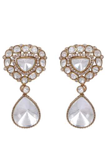 Shop_Auraa Trends_Gold Plated Diamonds, Stones Kundan Embellished Pendant Necklace Set_Online_at_Aza_Fashions