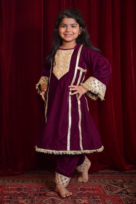 The Plum Bum Gota Lace Detailed Kurta Salwar Set 