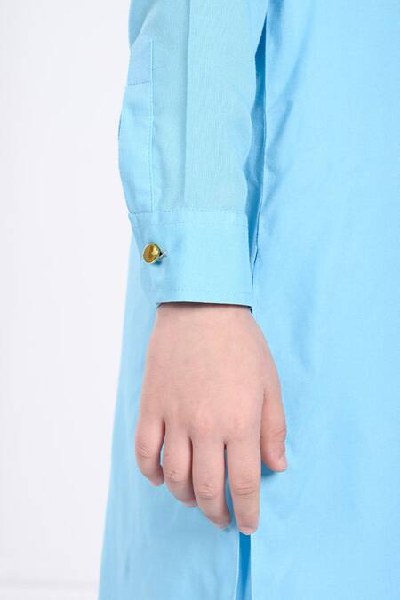 Buy The Pony & Peony Co. Blue Rayon Ziaan Solid Kurta And Pant Set Buy_The Pony & Peony Co._Blue Rayon Ziaan Solid Kurta And Pant Set