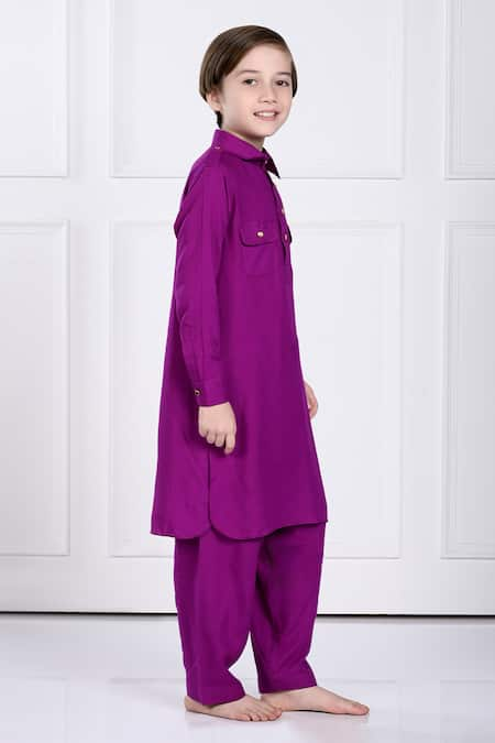 The Pony & Peony Co. Amer Solid Kurta & Pant Set 