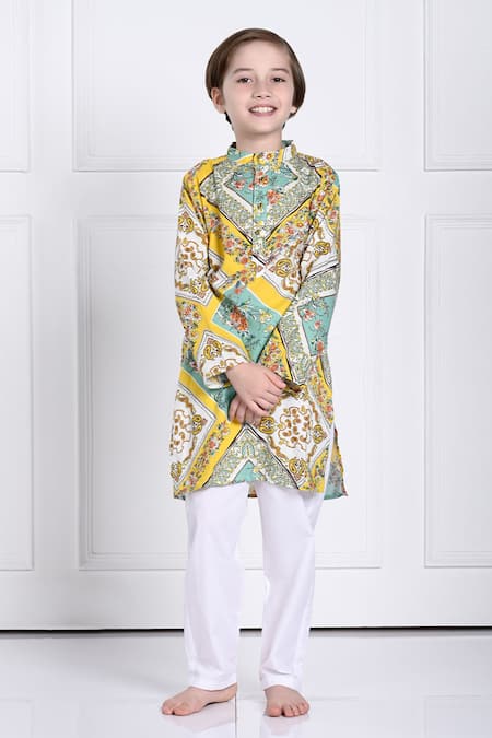 The Pony & Peony Co. Riaan Floral Print Kurta & Pant Set 