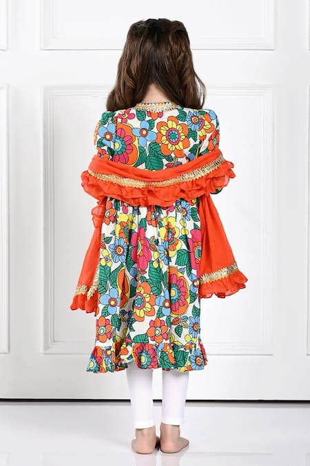 The Pony & Peony Co. Contrast Floral Print Anarkali Pant Set 