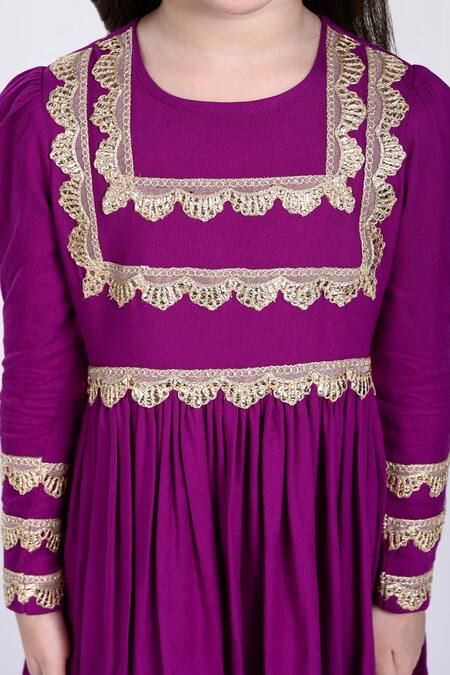 Shop The Pony & Peony Co. Purple Rayon Gota Patti Amairah Embellished Anarkali Sharara Set Online at Aza Fashions Shop_The Pony & Peony Co._Purple Rayon Gota Patti Amairah Embellished Anarkali Sharara Set_Online_at_Aza_Fashions