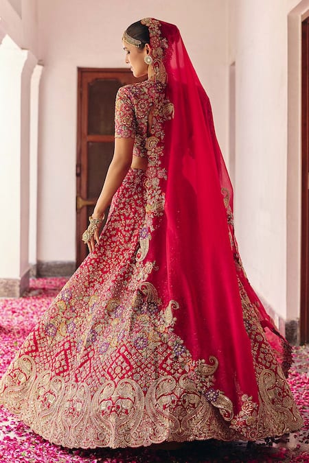 Mrunalini Rao Aeindri Florence Bahar Embroidered Bridal Lehenga Set 