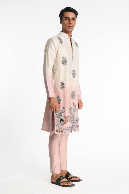 Buy Aisha Rao Ivory Silk Sequins Harmony Ombre Embellished Kurta With Pant Online at Aza Fashions Buy_Aisha Rao_Ivory Silk Sequins Harmony Ombre Embellished Kurta With Pant _Online_at_Aza_Fashions