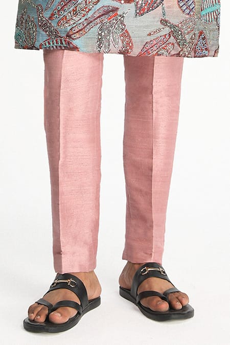 Aisha Rao Orange Silk Sequins Vortex Floral Print Kurta With Pant Online at Aza Fashions Aisha Rao_Orange Silk Sequins Vortex Floral Print Kurta With Pant _Online_at_Aza_Fashions