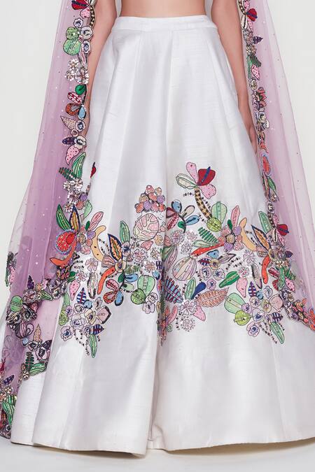Aisha Rao Ivory Silk, Net Sequins, Beads, Magnolia Floral Garden Embellished Lehenga Set Online at Aza Fashions Aisha Rao_Ivory Silk, Net Sequins, Beads, Magnolia Floral Garden Embellished Lehenga Set _Online_at_Aza_Fashions