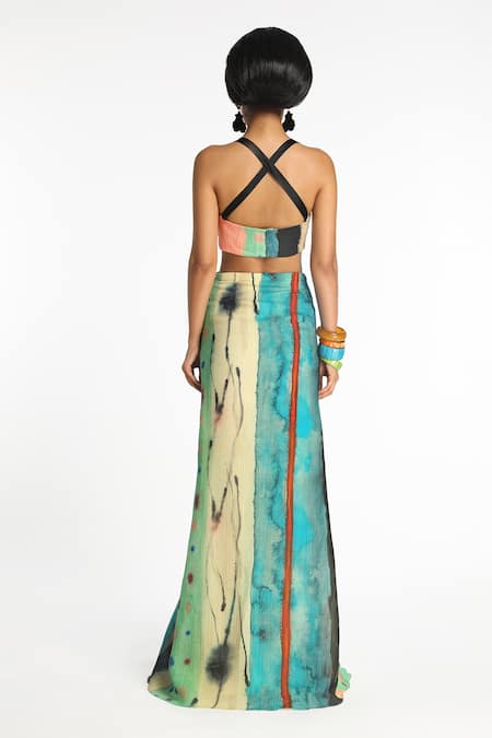 Shop Aisha Rao Blue Applique, Sequins, Beads Sweetheart Nyxenpop Cut-out Printed Mermaid Gown at Aza Fashions Shop_Aisha Rao_Blue Applique, Sequins, Beads Sweetheart Nyxenpop Cut-out Printed Mermaid Gown _at_Aza_Fashions