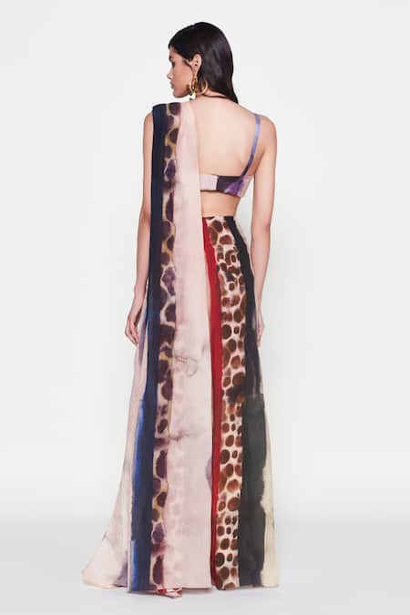 Shop_Aisha Rao_Purple Sequins Sweetheart Neck Amandine Embroidered Saree Gown _at_Aza_Fashions
