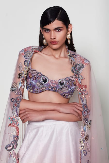 Buy Aisha Rao Ivory Silk, Net Sequins, Beads Clematis Ombre Applique Work Bridal Lehenga Set Online at Aza Fashions Buy_Aisha Rao_Ivory Silk, Net Sequins, Beads Clematis Ombre Applique Work Bridal Lehenga Set _Online_at_Aza_Fashions
