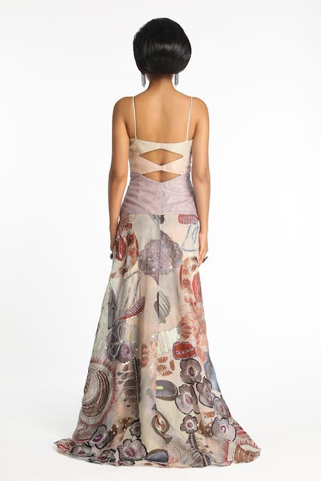 Aisha Rao Enchante Printed & Embellished Gown 