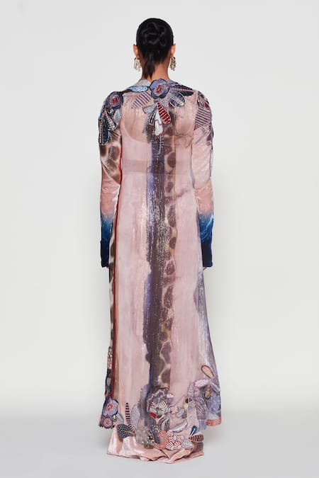 Aisha Rao Harbinger Floral Applique Embellished Jacket & Pant Set 