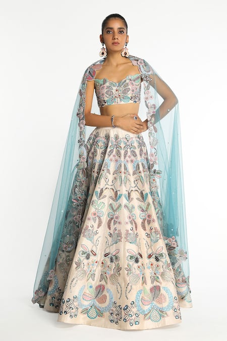 Aisha Rao Seraphique Applique Bridal Lehenga Set 